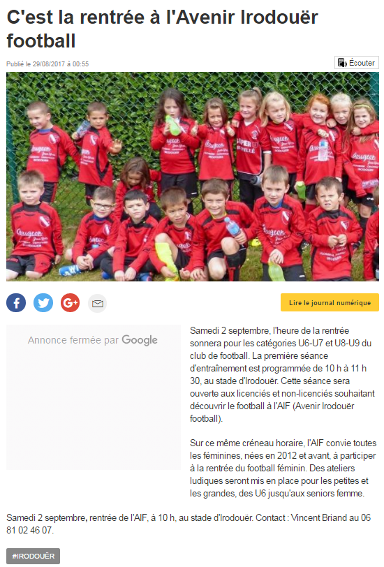 Rentree espoirs aif article